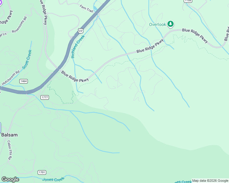 map of restaurants, bars, coffee shops, grocery stores, and more near 377 Woodstream Road in Waynesville
