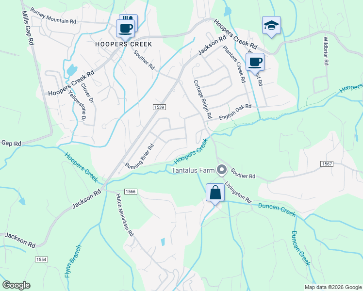 map of restaurants, bars, coffee shops, grocery stores, and more near 225 Meadow Pathway Drive in Fletcher