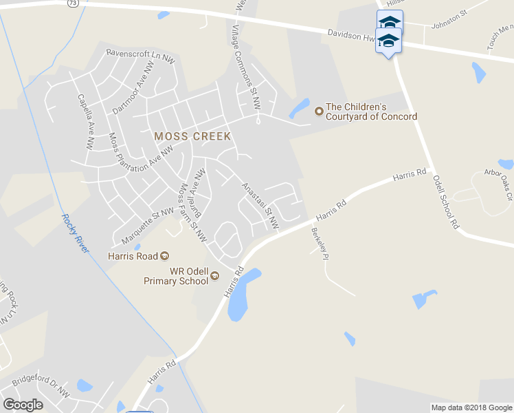 map of restaurants, bars, coffee shops, grocery stores, and more near 1274 Turning Leaf Street Northwest in Concord