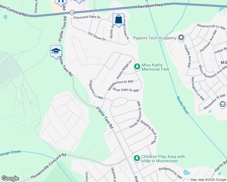 map of restaurants, bars, coffee shops, grocery stores, and more near 10786 Edgepine Lane Northwest in Concord