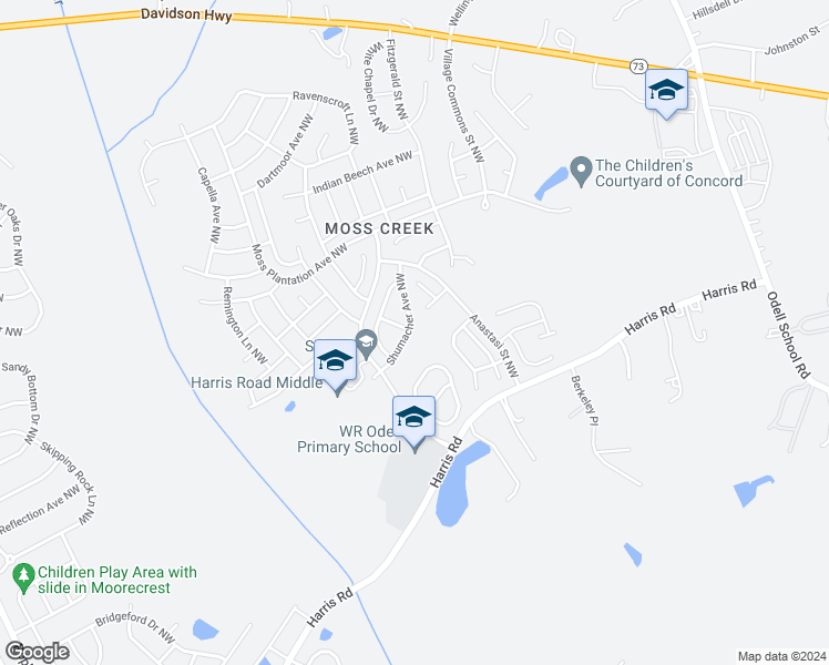 map of restaurants, bars, coffee shops, grocery stores, and more near 9477 Shumacher Avenue Northwest in Concord