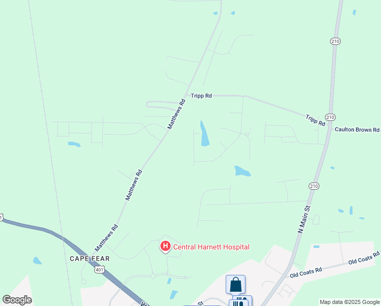 map of restaurants, bars, coffee shops, grocery stores, and more near 65 Supreme Drive in Lillington