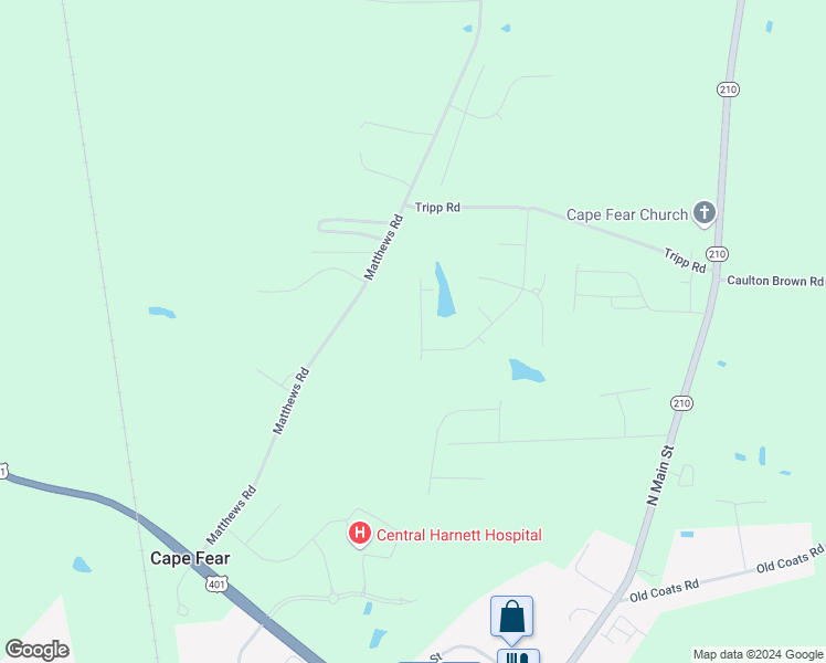 map of restaurants, bars, coffee shops, grocery stores, and more near 65 Supreme Drive in Lillington