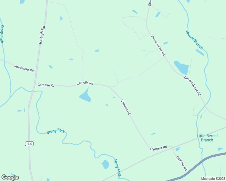 map of restaurants, bars, coffee shops, grocery stores, and more near Camelia Road in Benson