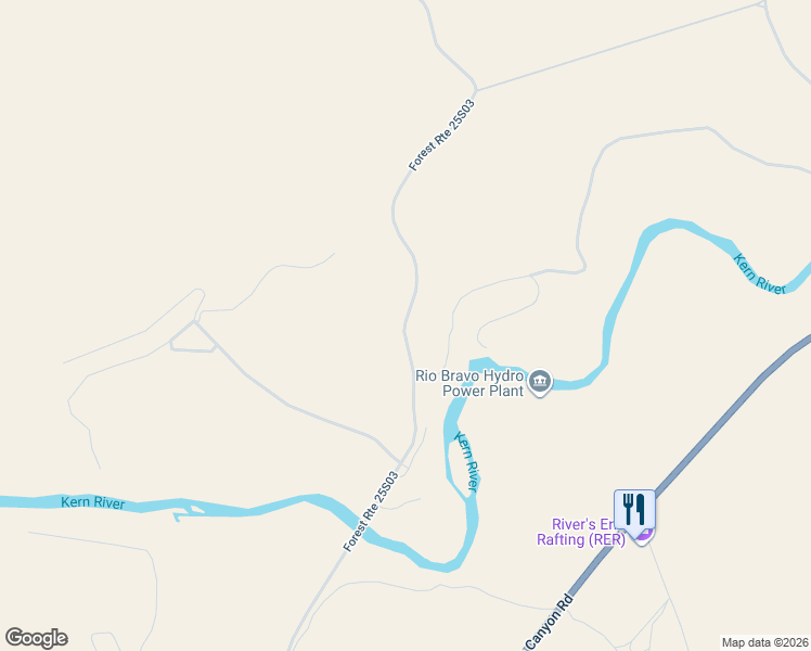 map of restaurants, bars, coffee shops, grocery stores, and more near Rancheria Road in Bakersfield