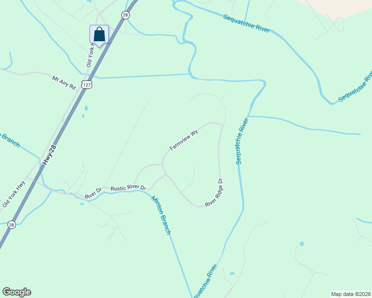 map of restaurants, bars, coffee shops, grocery stores, and more near Farmview Way in Dunlap