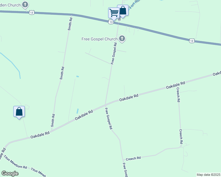 map of restaurants, bars, coffee shops, grocery stores, and more near 535 Free Gospel Road in Snow Hill