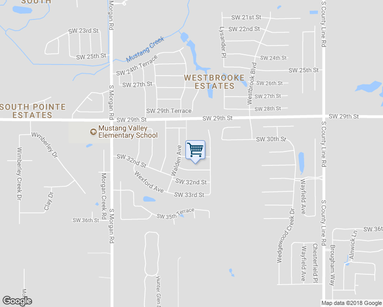 map of restaurants, bars, coffee shops, grocery stores, and more near 9501 Southwest 31st Street in Oklahoma City