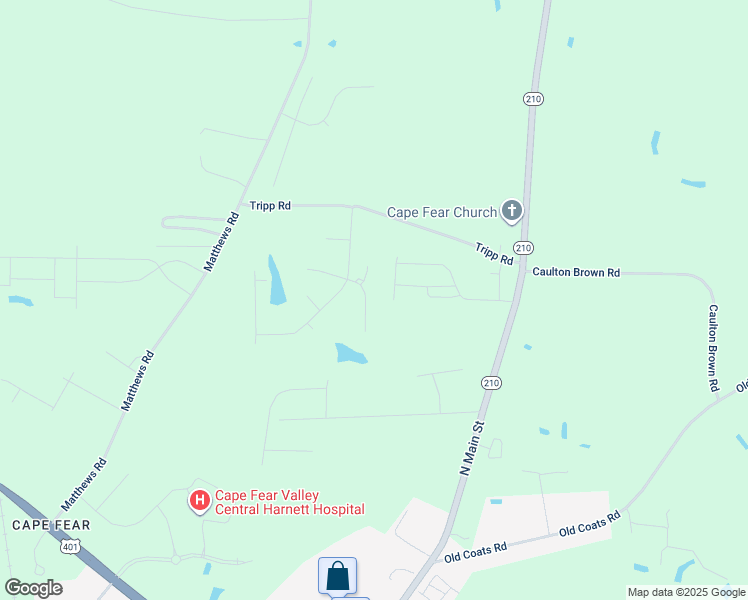 map of restaurants, bars, coffee shops, grocery stores, and more near 69 Sweet Jenny Lane in Lillington