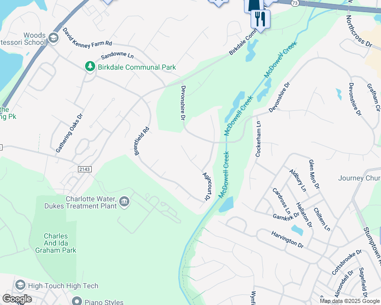 map of restaurants, bars, coffee shops, grocery stores, and more near 15824 Heckscher Drive in Huntersville