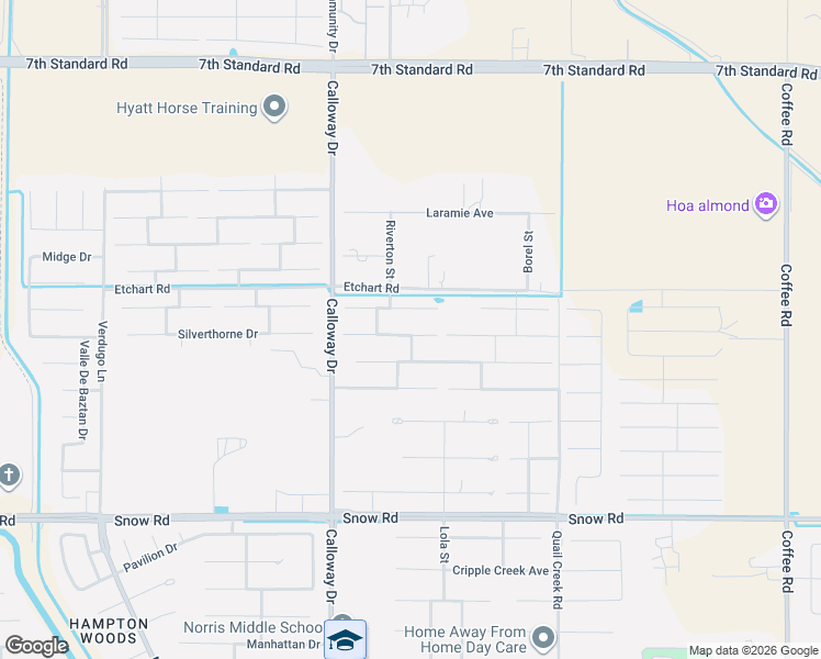 map of restaurants, bars, coffee shops, grocery stores, and more near 9406 Riviera Del Sol Drive in Bakersfield