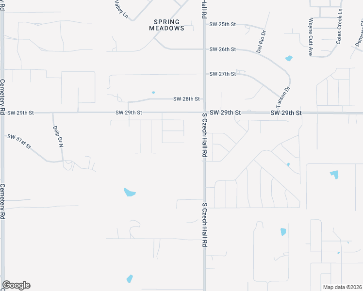 map of restaurants, bars, coffee shops, grocery stores, and more near 2004-2704 South Czech Hall Road in Mustang