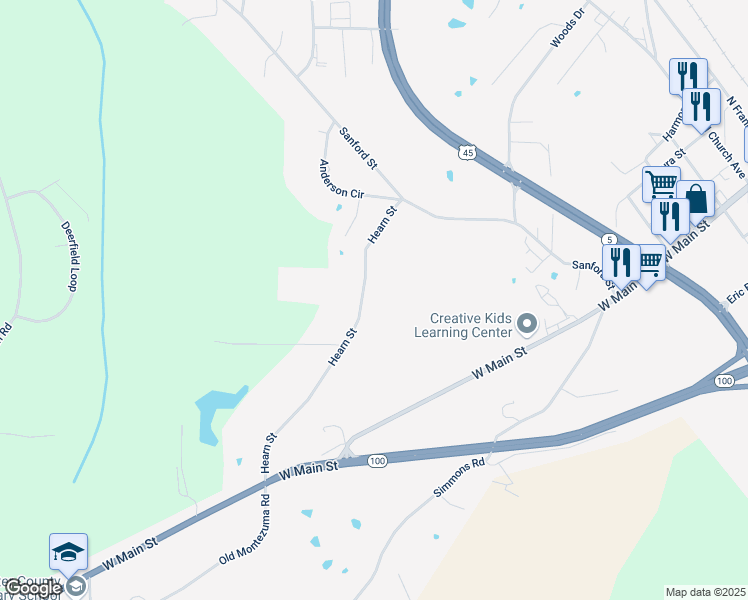 map of restaurants, bars, coffee shops, grocery stores, and more near 817 Hearn Street in Henderson