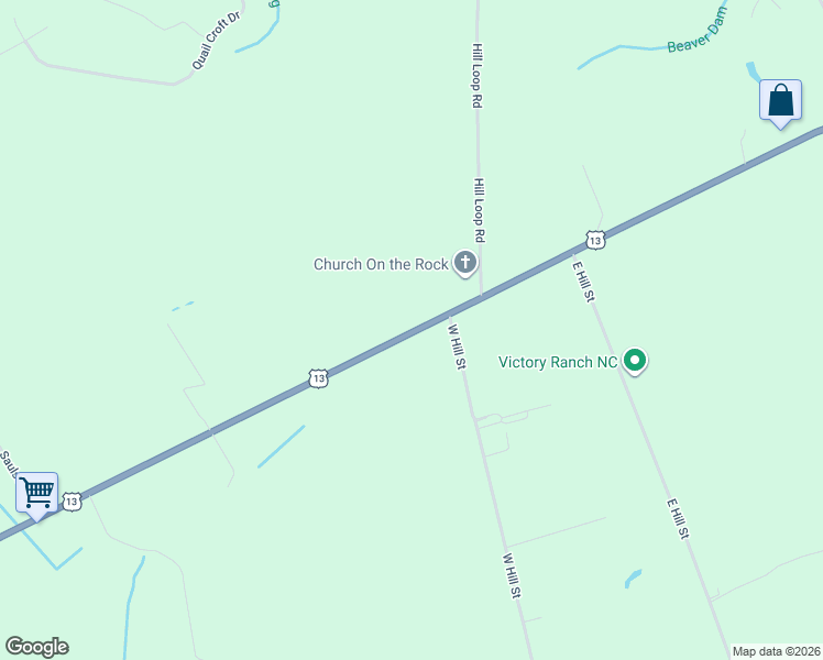 map of restaurants, bars, coffee shops, grocery stores, and more near 3597 U.S. 13 in Goldsboro