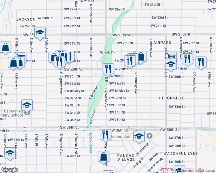 map of restaurants, bars, coffee shops, grocery stores, and more near 3208 South Pennsylvania Avenue in Oklahoma City