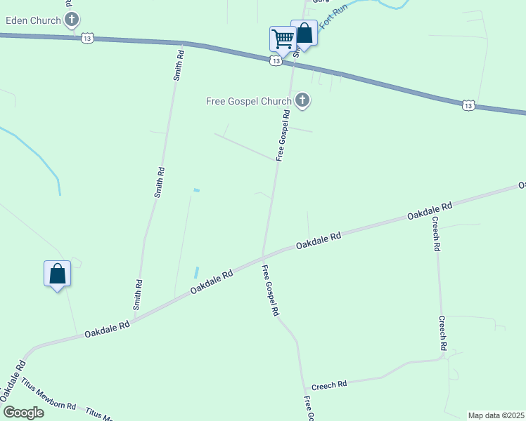 map of restaurants, bars, coffee shops, grocery stores, and more near 522 Free Gospel Road in Snow Hill