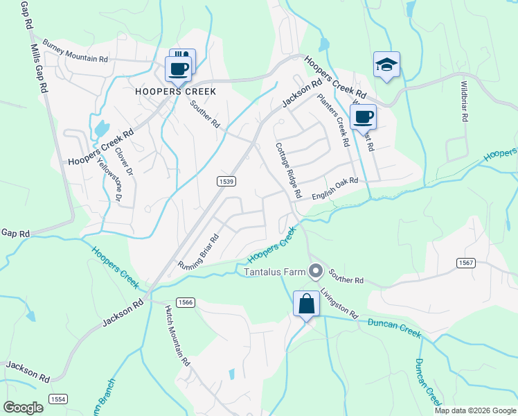 map of restaurants, bars, coffee shops, grocery stores, and more near 137 Meadow Pathway Drive in Fletcher
