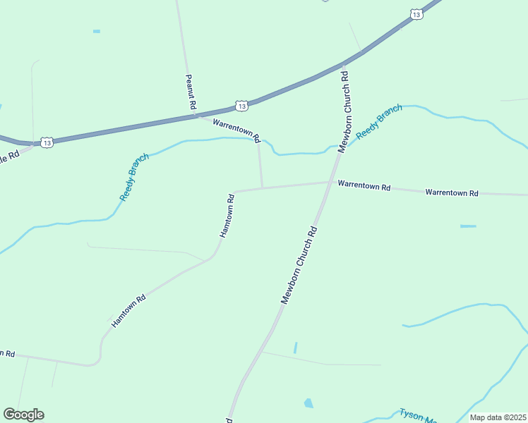 map of restaurants, bars, coffee shops, grocery stores, and more near Hamtown Road in Greene County