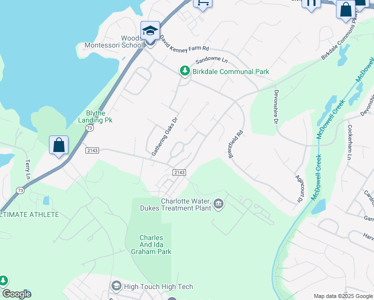 map of restaurants, bars, coffee shops, grocery stores, and more near 15504 Sullivan Glen Way in Huntersville