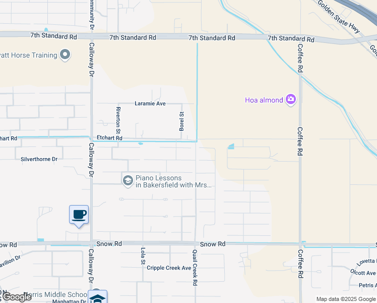map of restaurants, bars, coffee shops, grocery stores, and more near 8902 Rancho Viejo Drive in Bakersfield