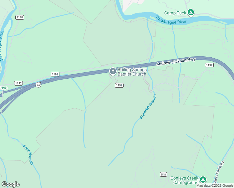 map of restaurants, bars, coffee shops, grocery stores, and more near 78 Owle Road in Bryson City