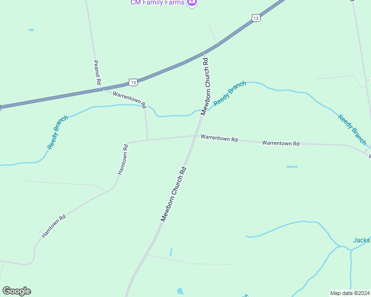 map of restaurants, bars, coffee shops, grocery stores, and more near 500 Mewborn Church Road in Snow Hill