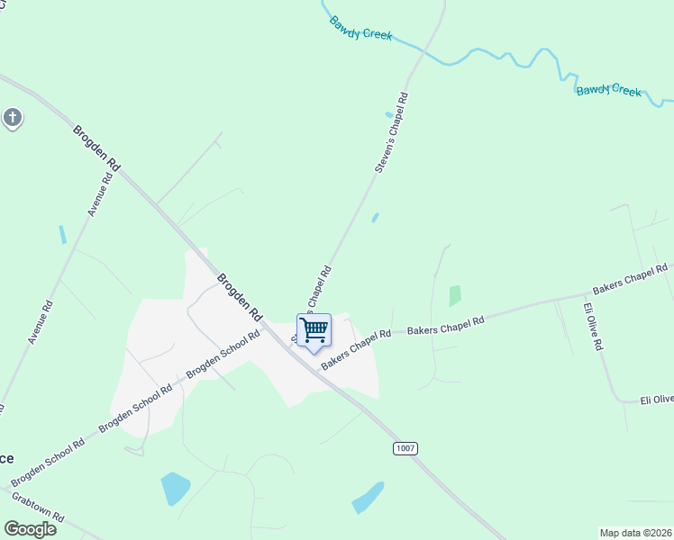 map of restaurants, bars, coffee shops, grocery stores, and more near 4446 Steven's Chapel Road in Smithfield