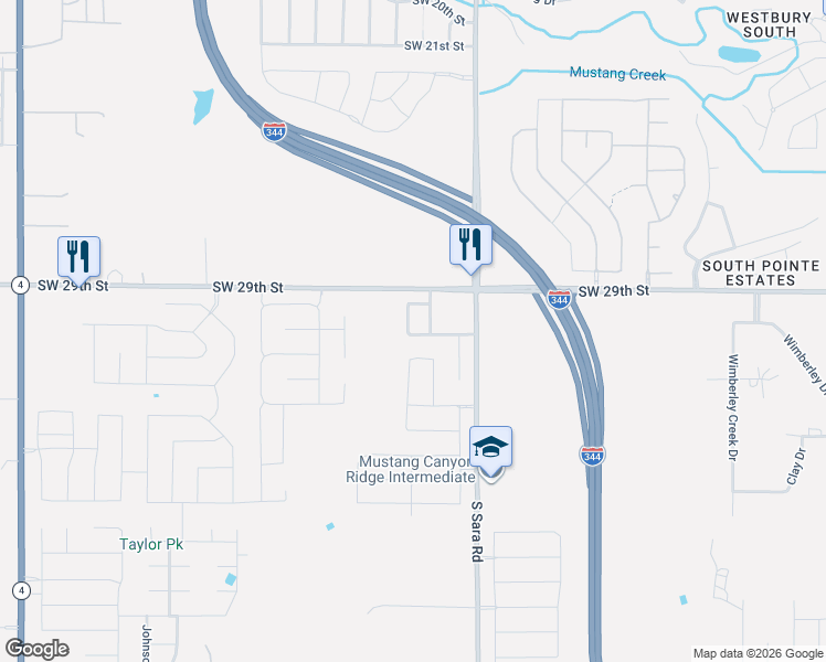 map of restaurants, bars, coffee shops, grocery stores, and more near 3009 Sahoma Trail in Yukon