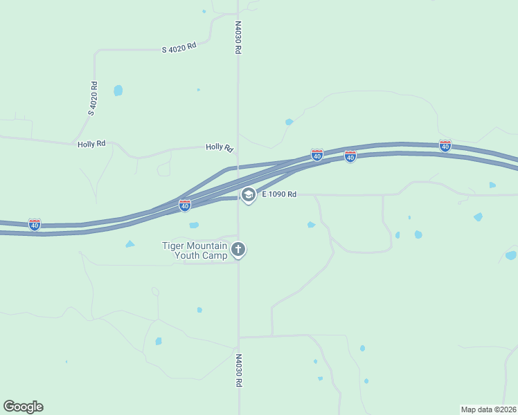 map of restaurants, bars, coffee shops, grocery stores, and more near 403116 East 1090 Road in Henryetta