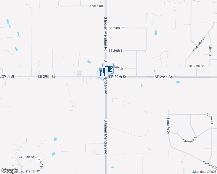 map of restaurants, bars, coffee shops, grocery stores, and more near 16008 Southeast 29th Street in Choctaw