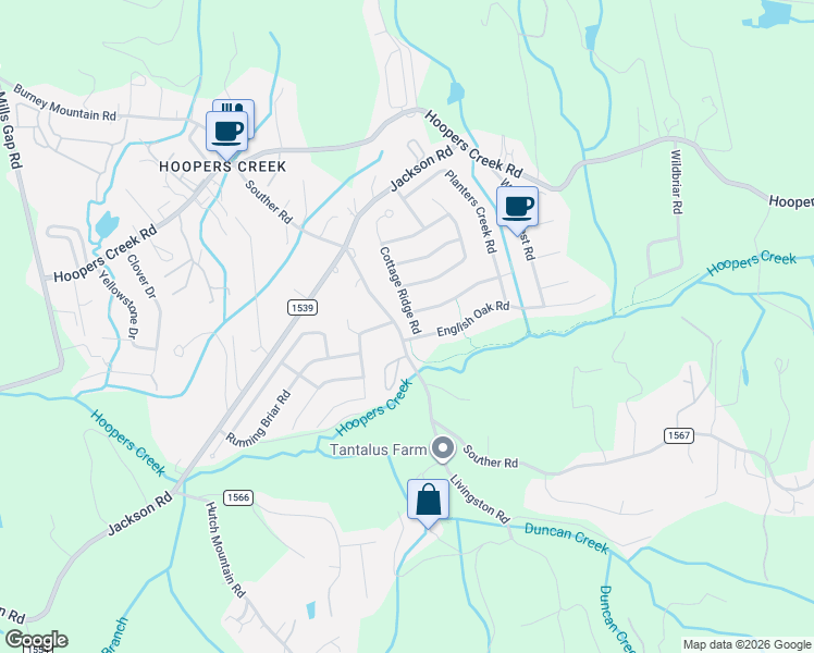 map of restaurants, bars, coffee shops, grocery stores, and more near 228 Cottage Ridge Road in Fletcher