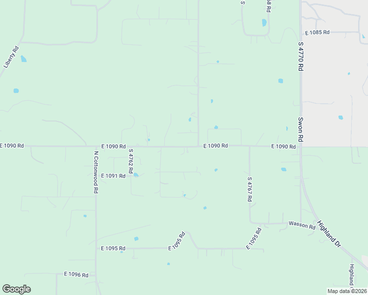 map of restaurants, bars, coffee shops, grocery stores, and more near 47644 East 1090 Road in Roland