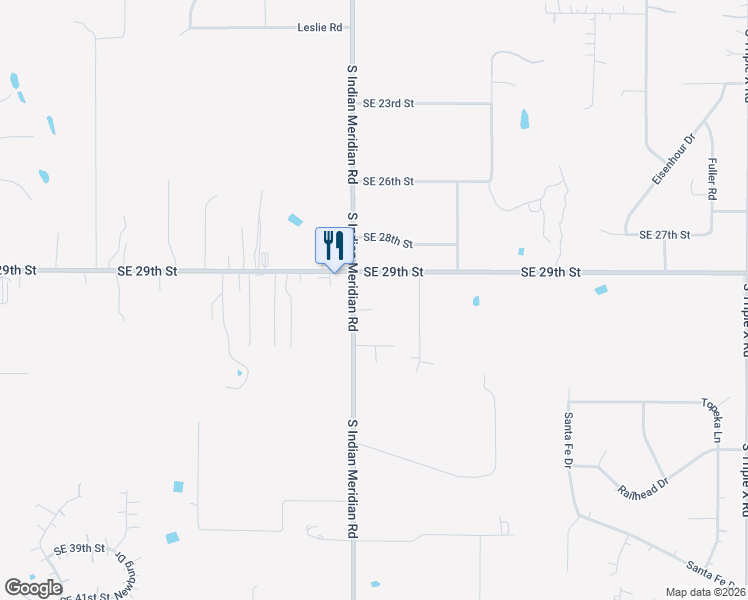 map of restaurants, bars, coffee shops, grocery stores, and more near 16008 Southeast 29th Street in Choctaw