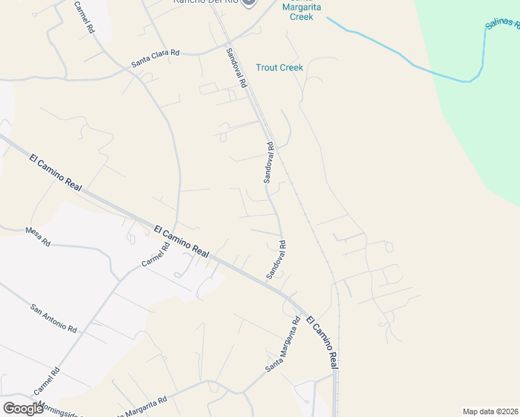 map of restaurants, bars, coffee shops, grocery stores, and more near 14600 Sandoval Road in Atascadero