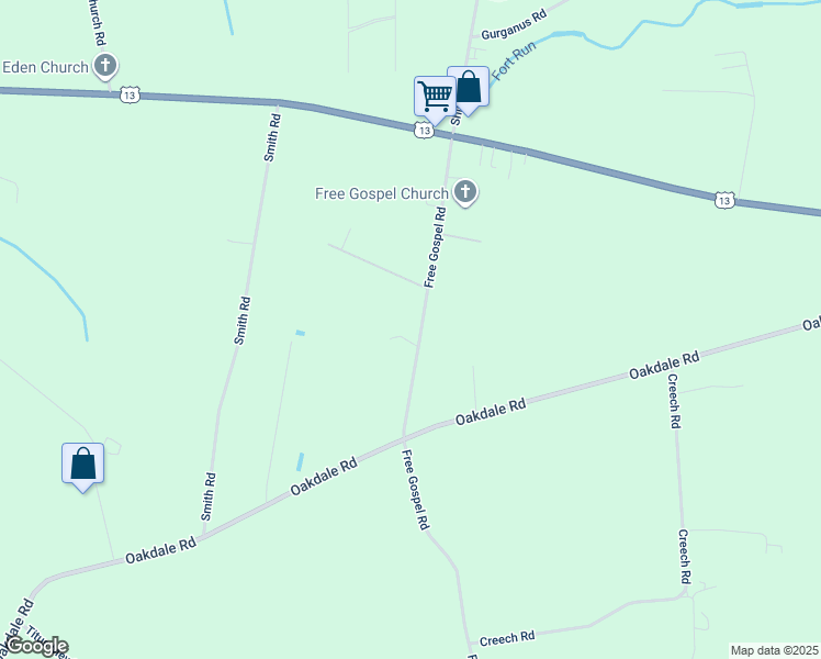 map of restaurants, bars, coffee shops, grocery stores, and more near 454 Free Gospel Road in Snow Hill