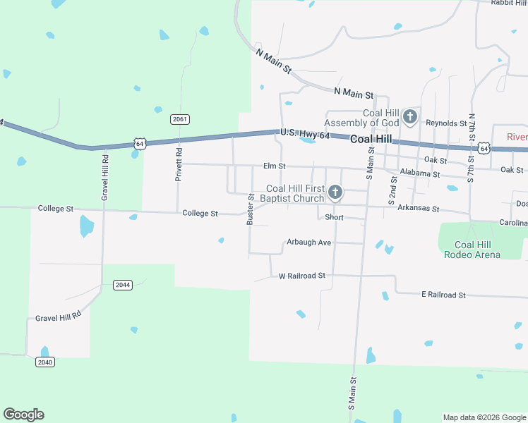 map of restaurants, bars, coffee shops, grocery stores, and more near 707 College Street in Coal Hill