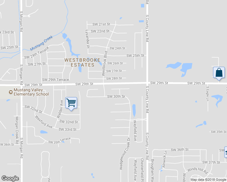 map of restaurants, bars, coffee shops, grocery stores, and more near 9208 Southwest 30th Terrace in Oklahoma City