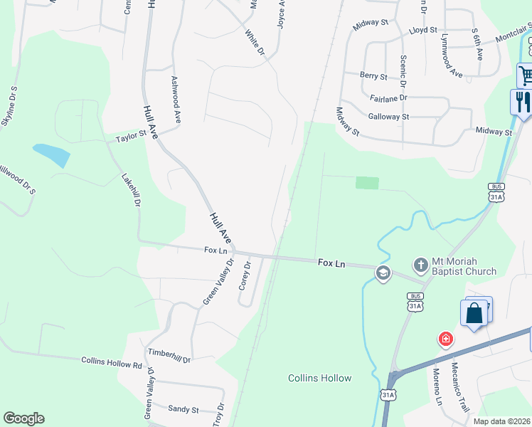 map of restaurants, bars, coffee shops, grocery stores, and more near 968 Foxboro Drive in Lewisburg