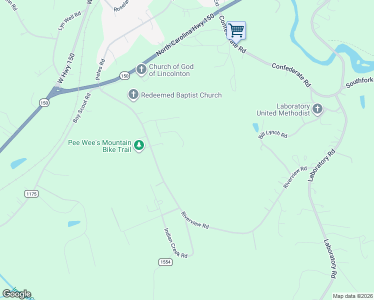 map of restaurants, bars, coffee shops, grocery stores, and more near 1750 Creekstone Court in Lincolnton