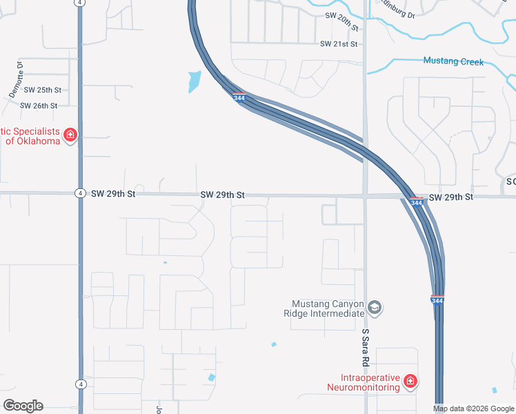 map of restaurants, bars, coffee shops, grocery stores, and more near 10904 SouthWest 30th Terrace in Yukon