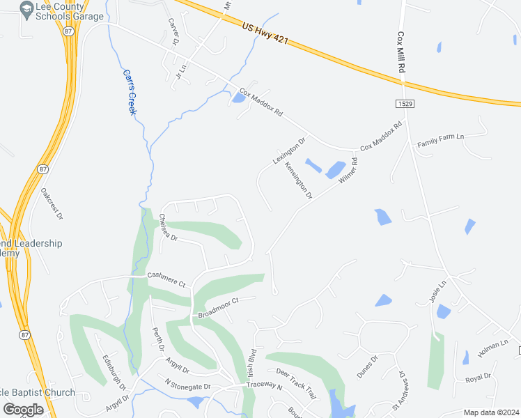 map of restaurants, bars, coffee shops, grocery stores, and more near 160 Lexington Drive in Sanford