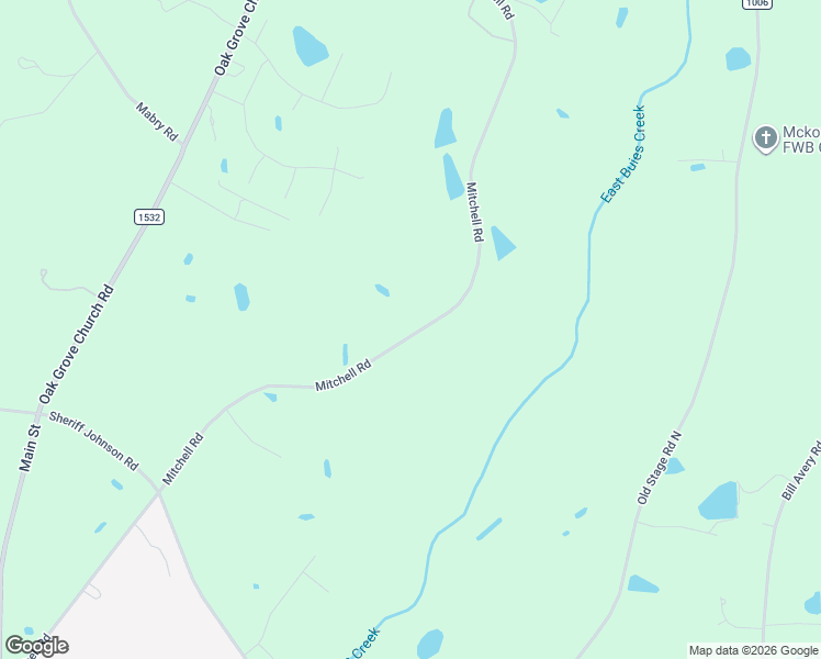 map of restaurants, bars, coffee shops, grocery stores, and more near 1602 Mitchell Road in Angier