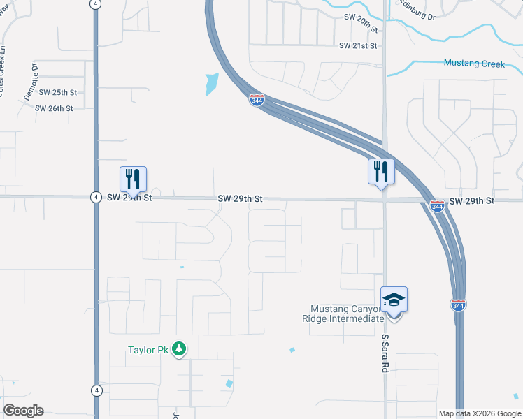 map of restaurants, bars, coffee shops, grocery stores, and more near 10924 SouthWest 30th Terrace in Yukon