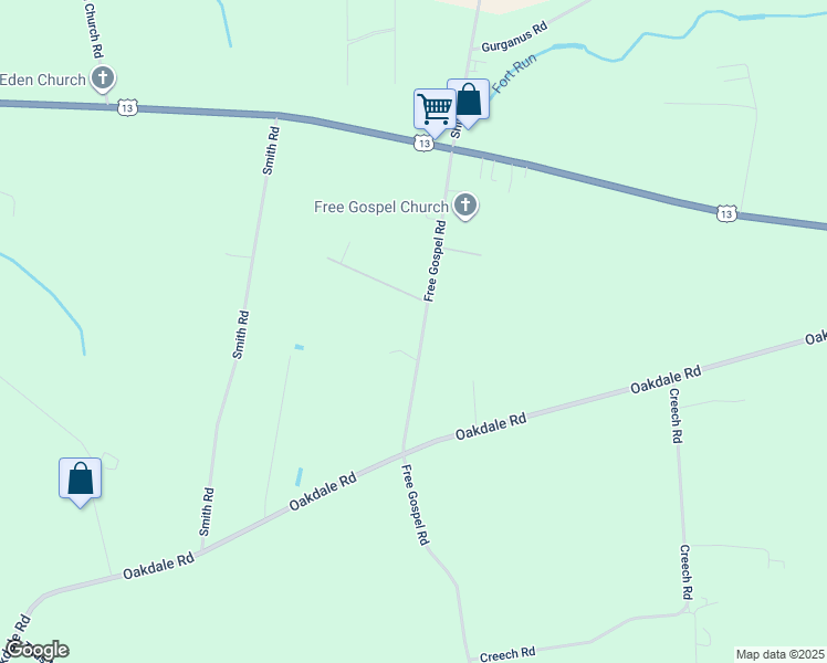 map of restaurants, bars, coffee shops, grocery stores, and more near 414 Free Gospel Road in Snow Hill