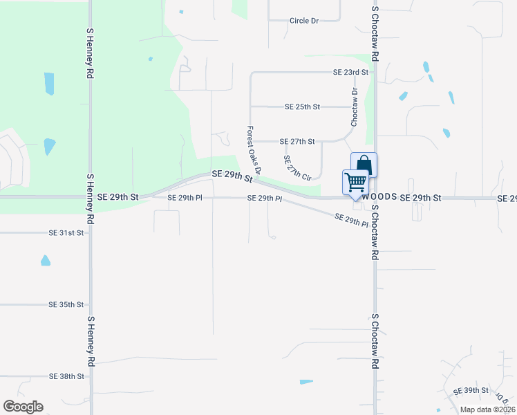 map of restaurants, bars, coffee shops, grocery stores, and more near 14600 Southeast 29th Place in Oklahoma City