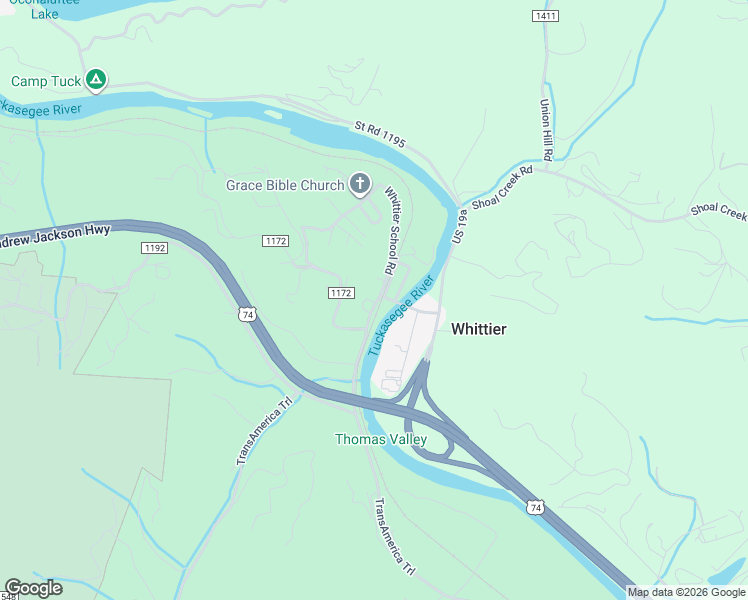 map of restaurants, bars, coffee shops, grocery stores, and more near 166 Whittier Depot Street in Whittier