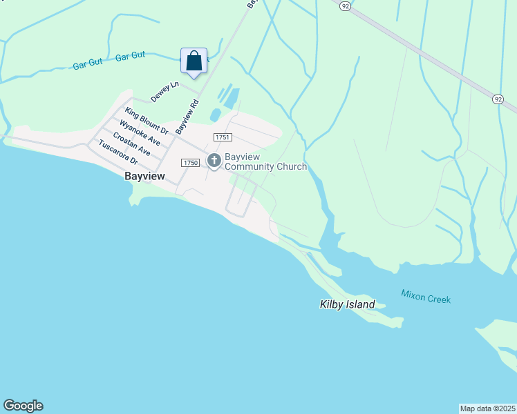 map of restaurants, bars, coffee shops, grocery stores, and more near State Road 1749 in Bayview