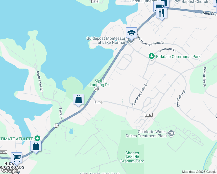 map of restaurants, bars, coffee shops, grocery stores, and more near 15812 Kelly Park Circle in Huntersville