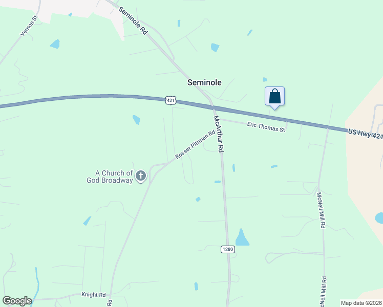 map of restaurants, bars, coffee shops, grocery stores, and more near 165 Rosser Pittman Road in Broadway