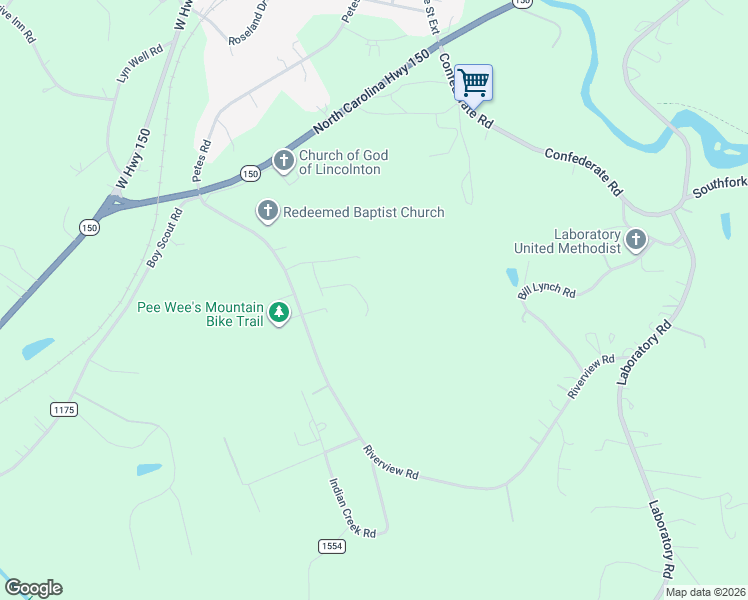 map of restaurants, bars, coffee shops, grocery stores, and more near 1750 Creekstone Court in Lincolnton